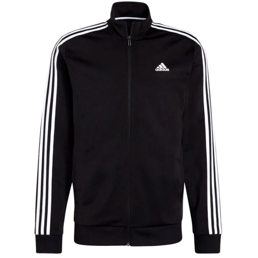 Adidas Essentials Tricot Full Zip Black White 3 Stripes Track Jacket Men's M - Picture 2 of 9